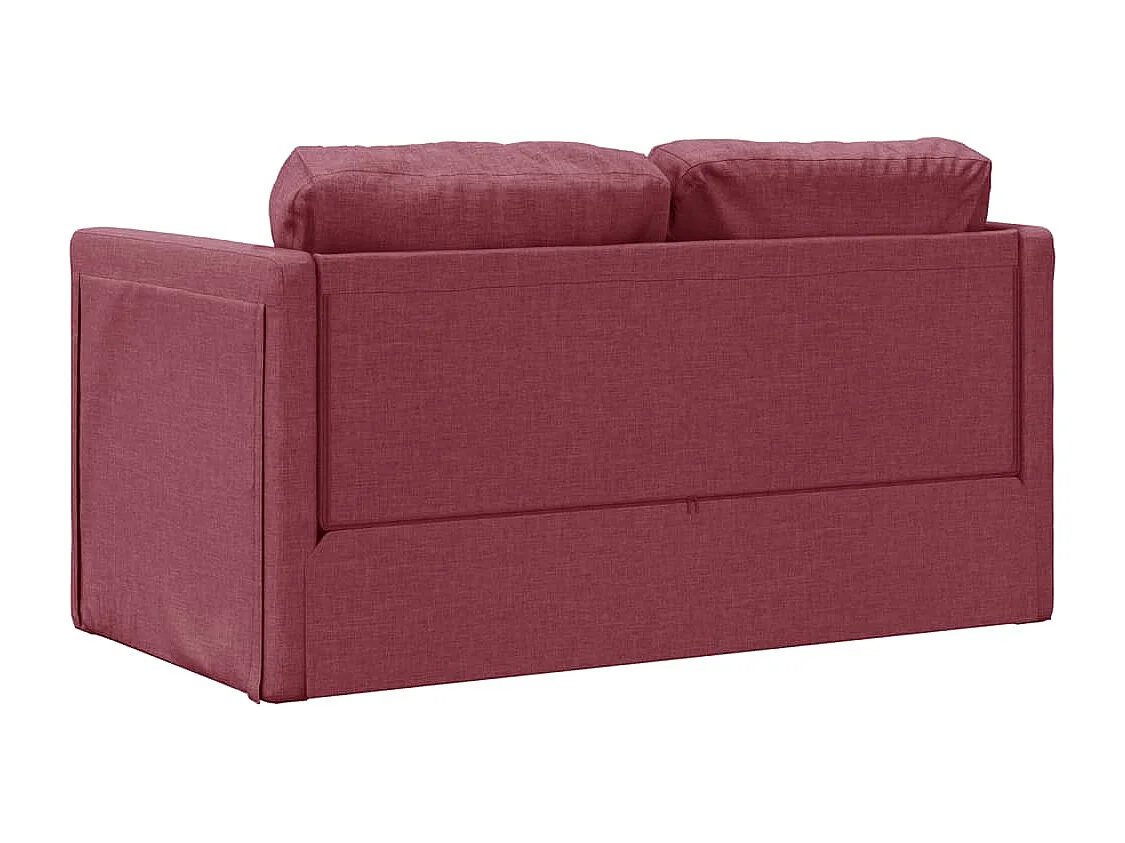 Divano Letto da Terra 2 in 1 Rosso Vino 112x174x55cm Tessuto