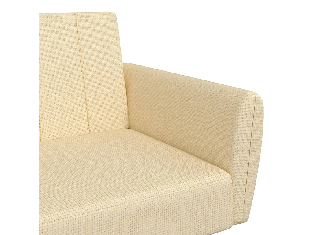Sofá-cama de 2 lugares tecido cor creme