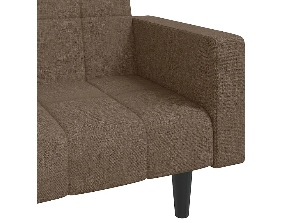 Sofá-cama 2 lugares c/ duas almofadas tecido cinza-acastanhado