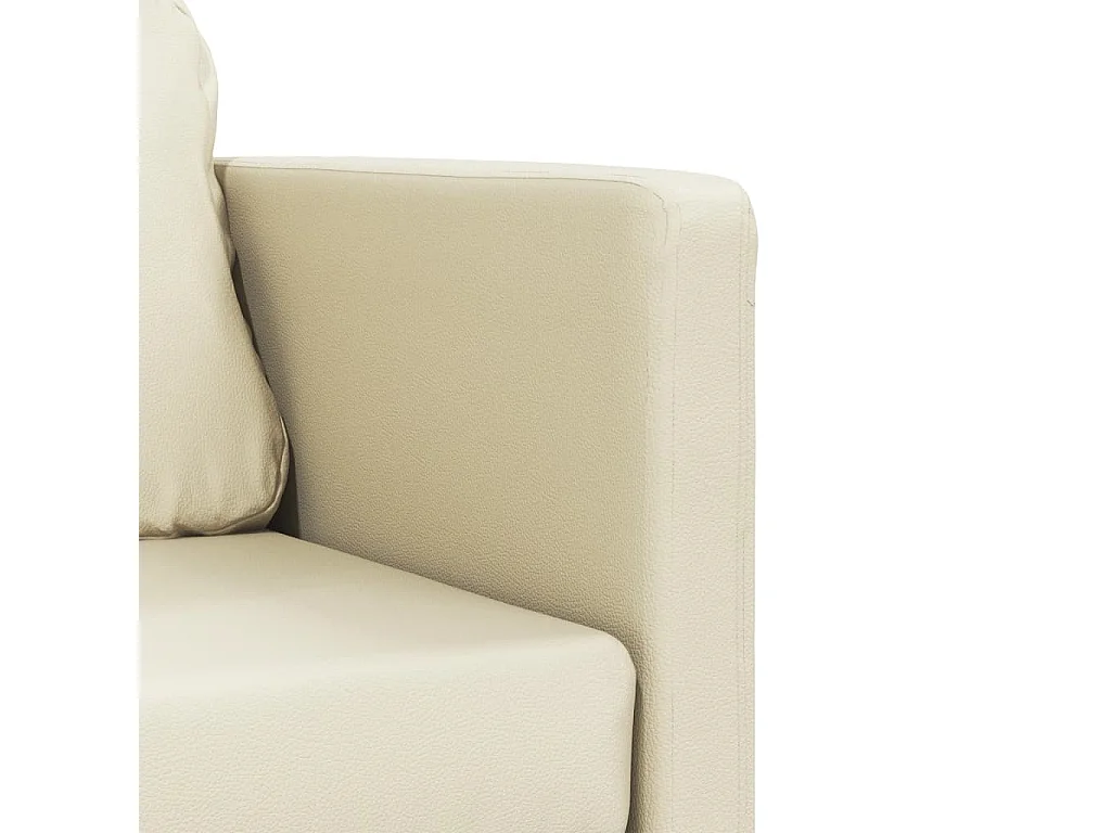 Sofá cama de suelo 2 en 1 cuero sintético crema 112x174x55 cm