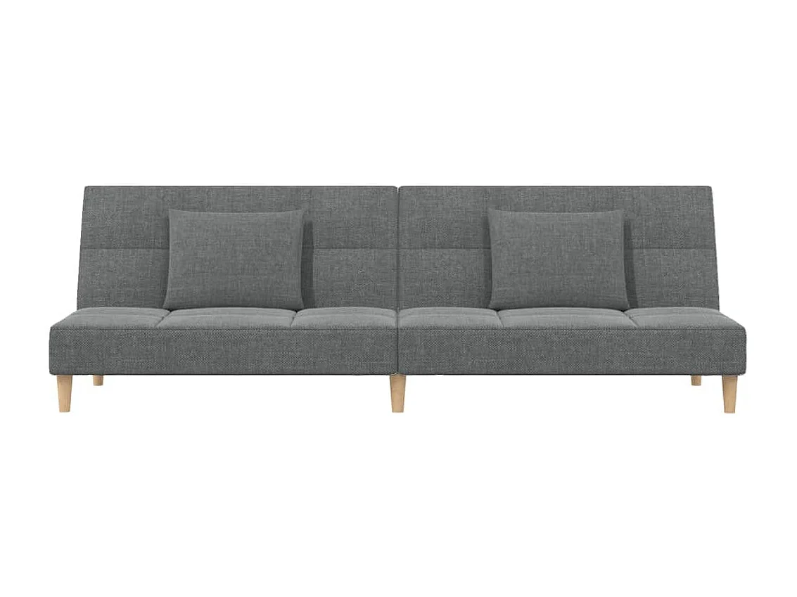 Sofá-cama 2 lugares com duas almofadas tecido cinzento-escuro