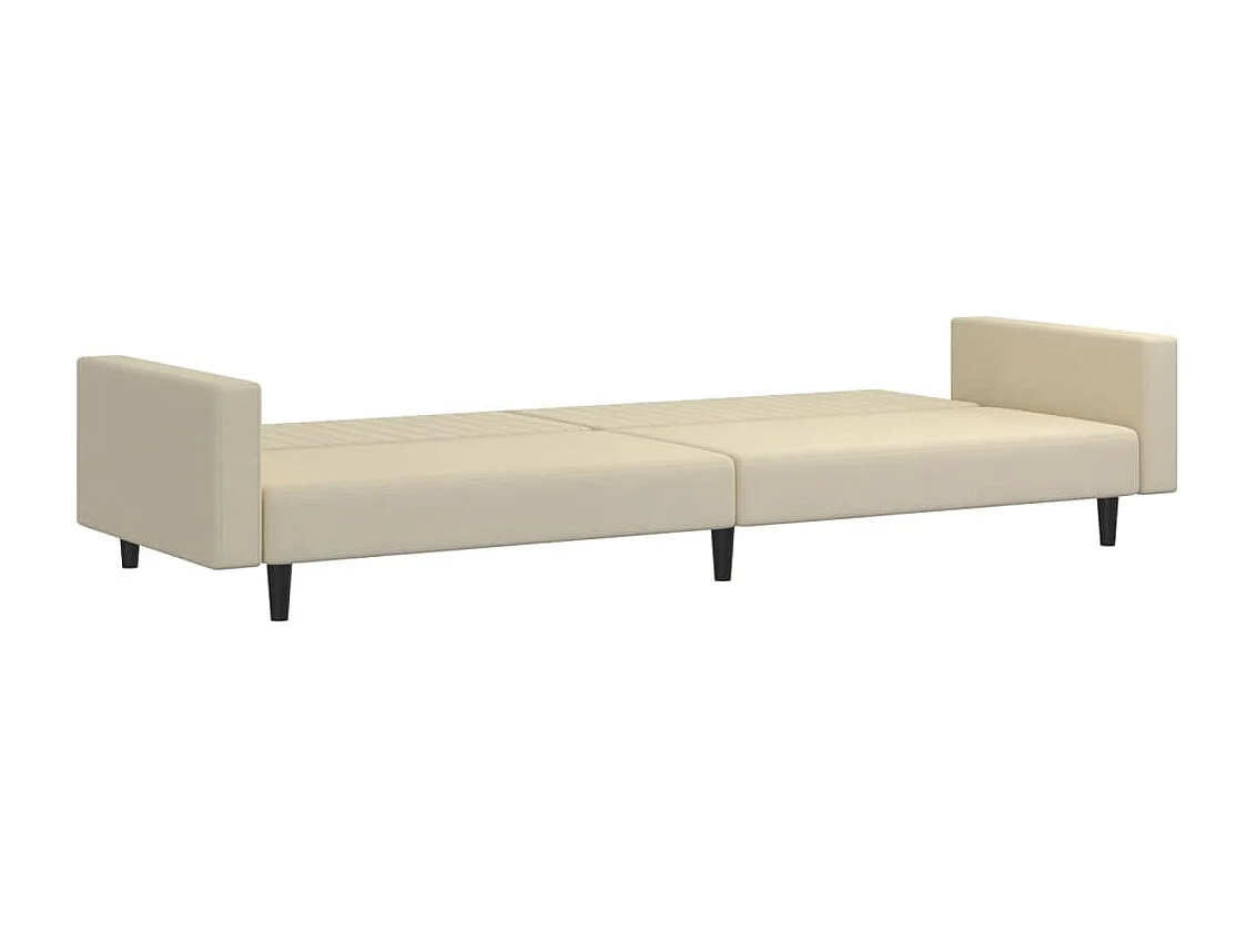 Schlafsofa 2-Sitzer Creme Samt