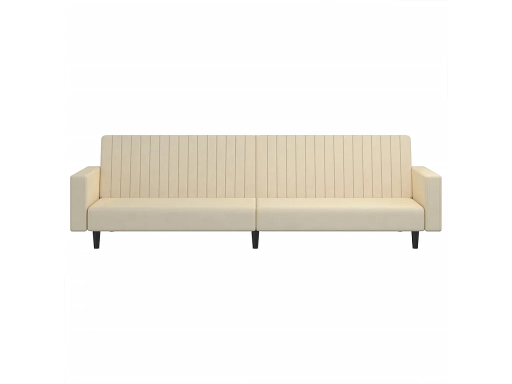 Sofá-cama de 2 lugares veludo cor creme