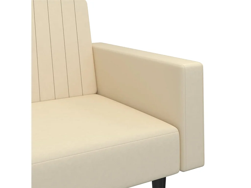 Sofá-cama de 2 lugares veludo cor creme