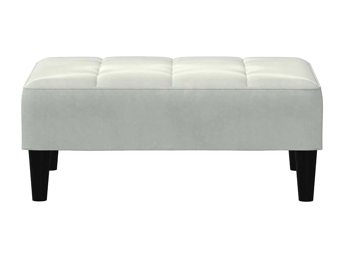 Sofá-cama 2 lugares c/ apoio de pés veludo cinza-claro