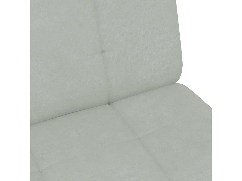 Sofá-cama 2 lugares c/ apoio de pés veludo cinza-claro