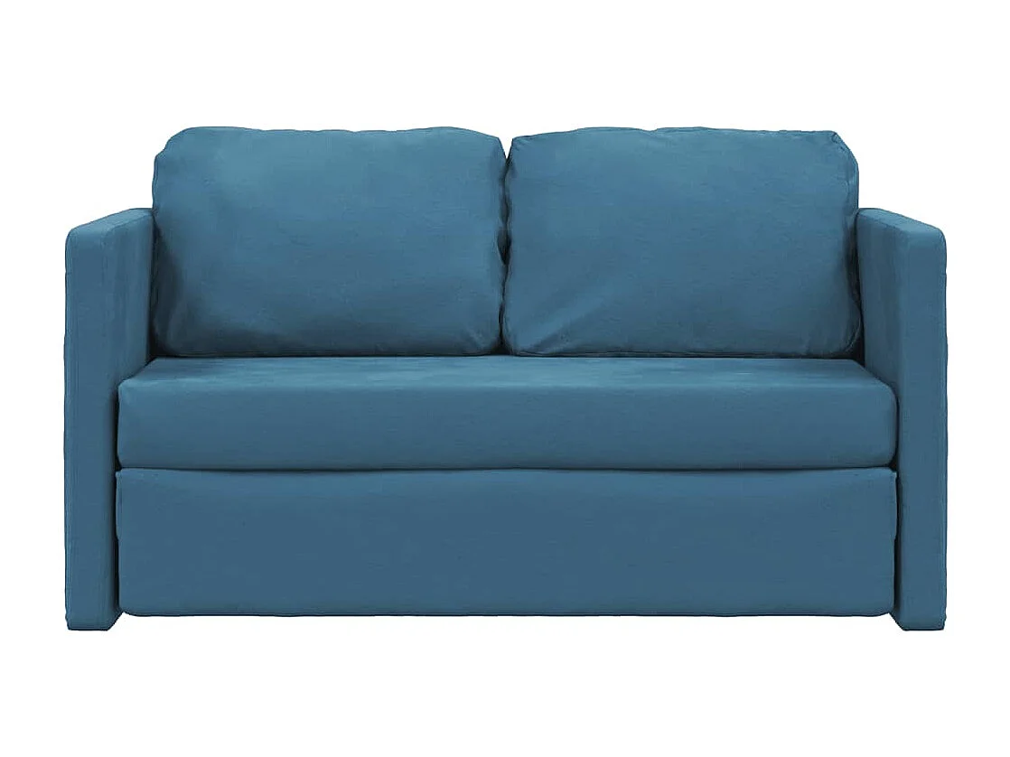 Divano Letto da Terra 2 in 1 Blu 122x204x55 cm Velluto