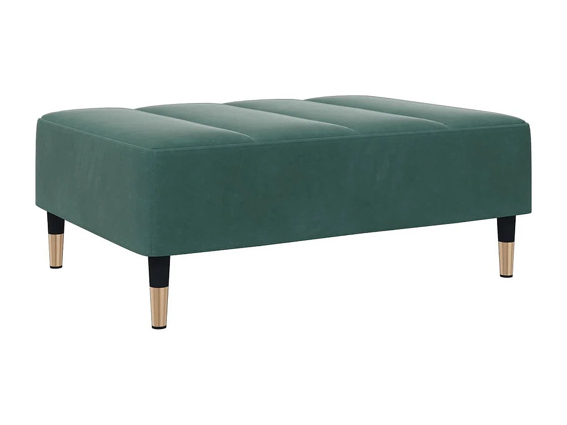 Schlafsofa 2-Sitzer mit Fußhocker Dunkelgrün Samt