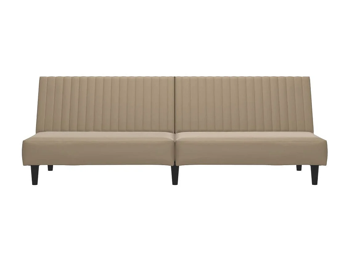 Divano Letto a 2 Posti Cappuccino in Similpelle