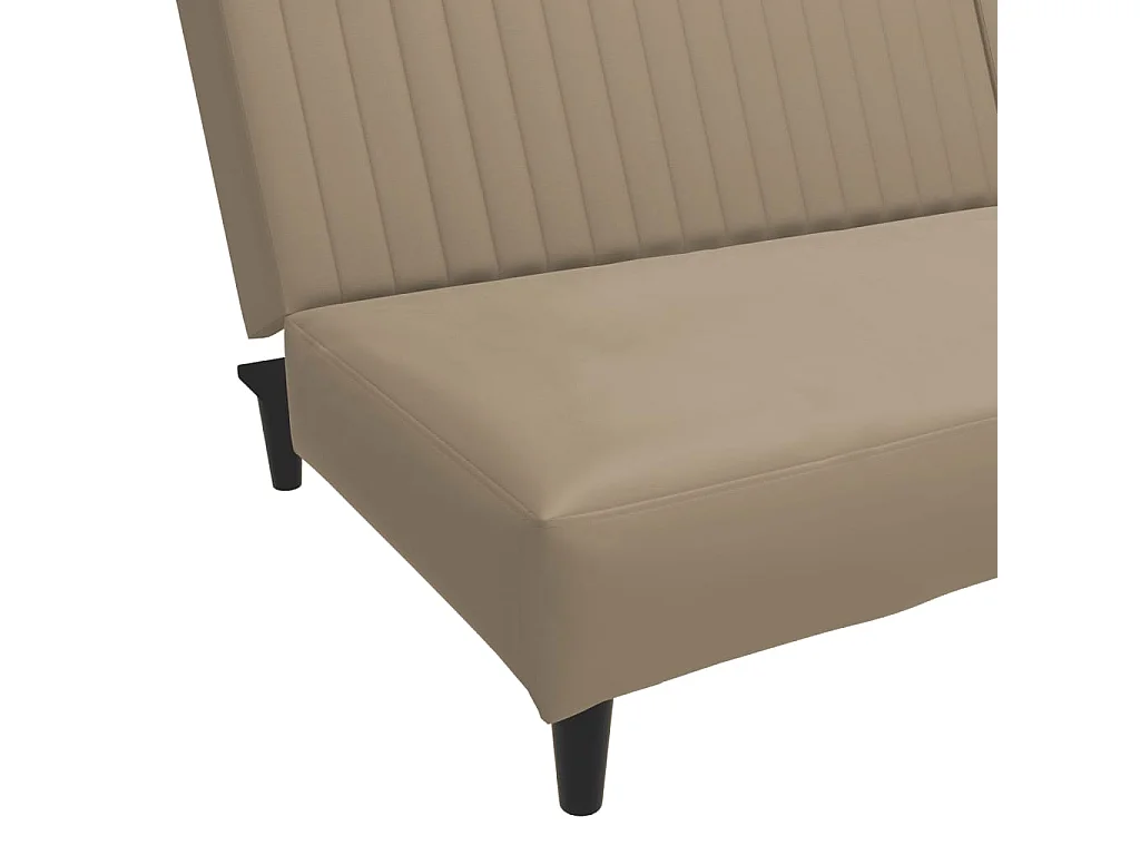 Divano Letto a 2 Posti Cappuccino in Similpelle