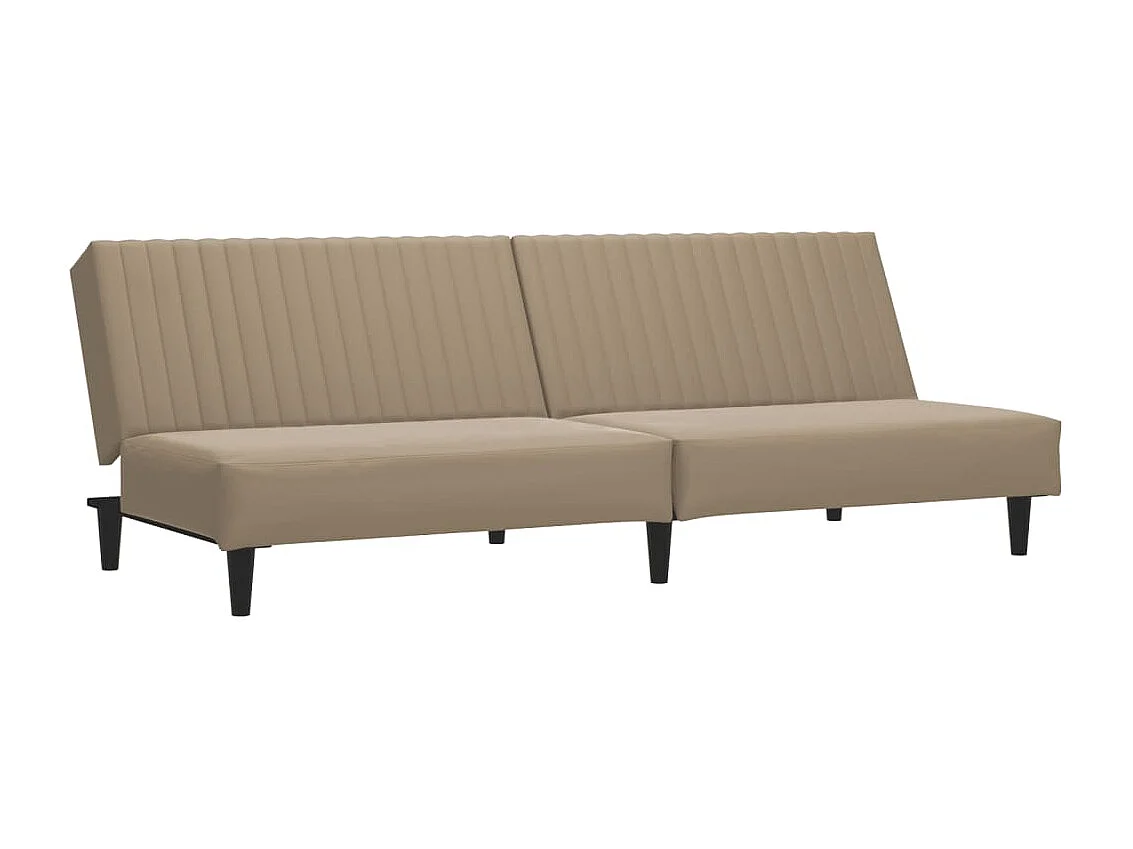 Divano Letto a 2 Posti Cappuccino in Similpelle