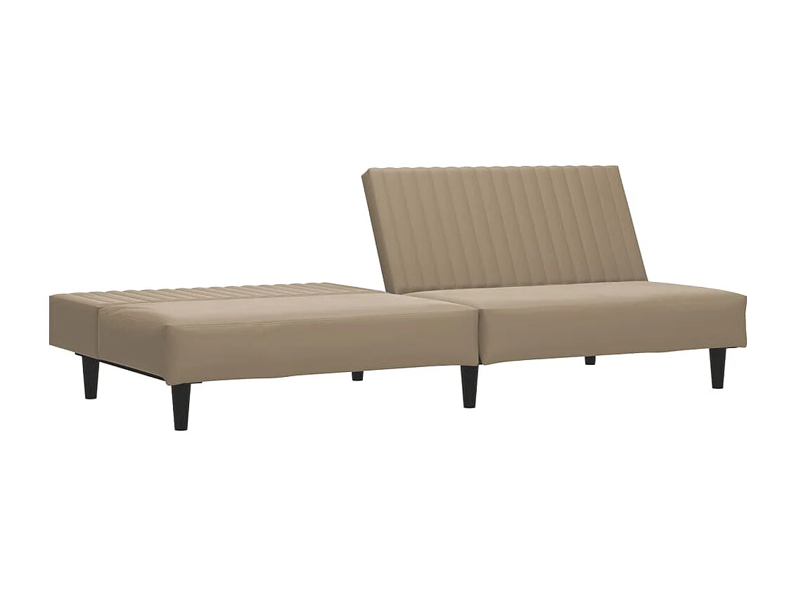 Divano Letto a 2 Posti Cappuccino in Similpelle
