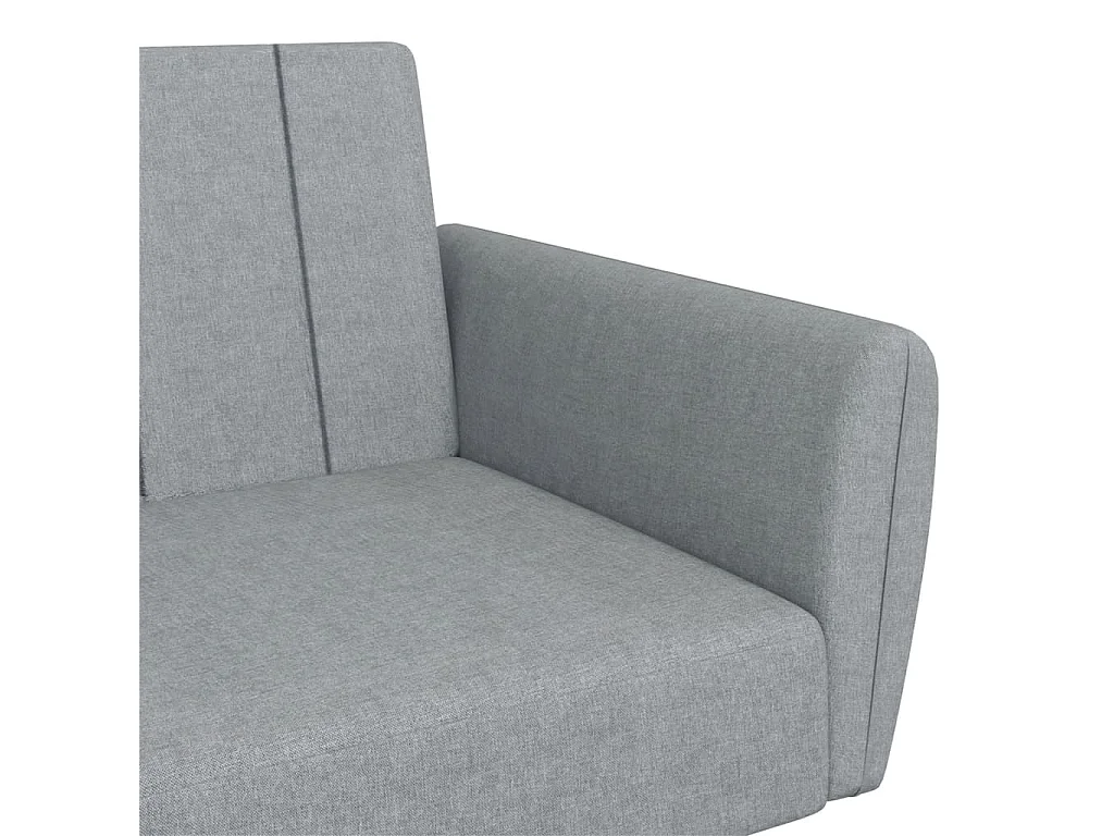 Canapé-lit à 2 places avec repose-pied gris clair tissu