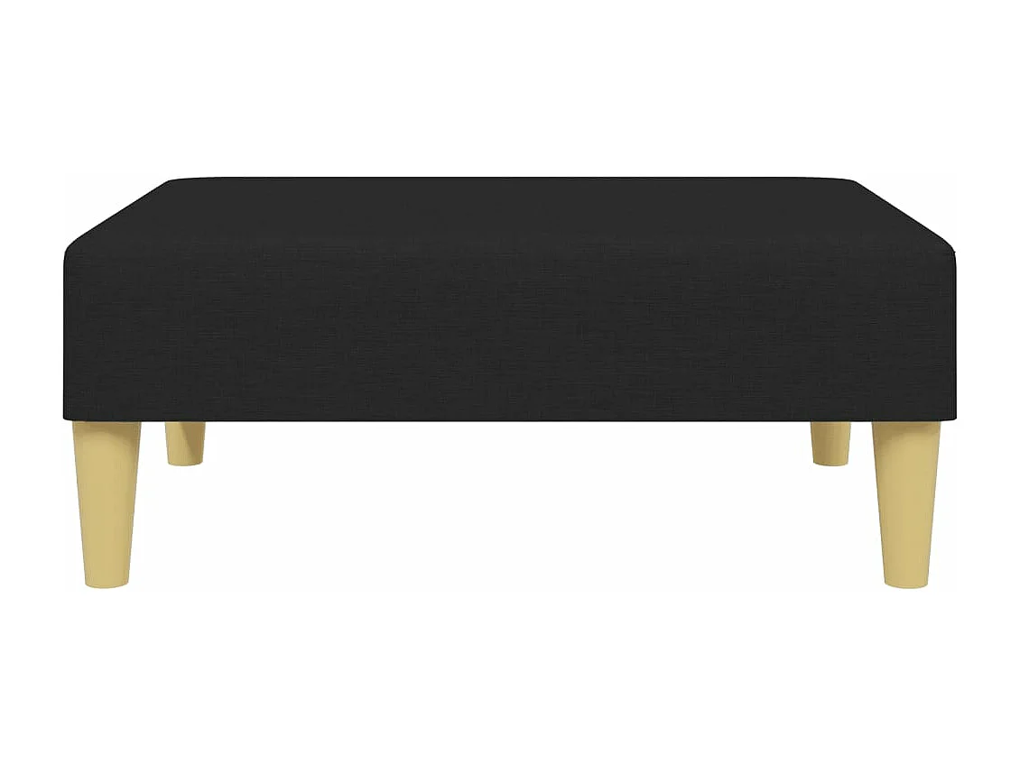 Sofá-cama de 2 lugares com apoio de pés tecido preto