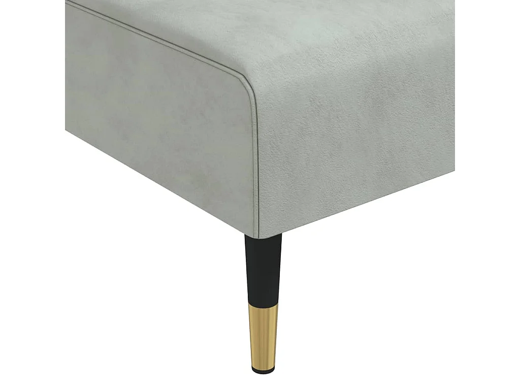 Slaapbank L-vormig 271x140x70 cm fluweel lichtgrijs