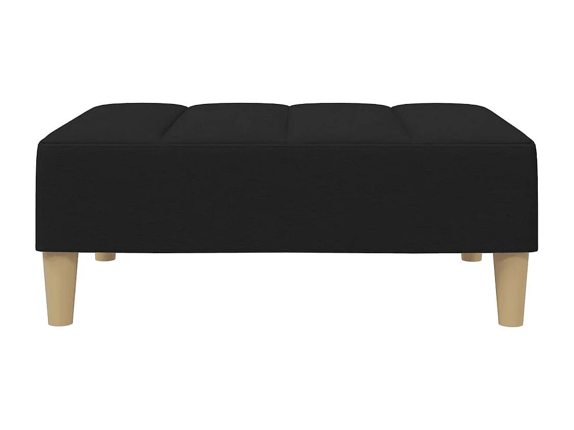 Canapé-lit à 2 places avec repose-pied noir tissu