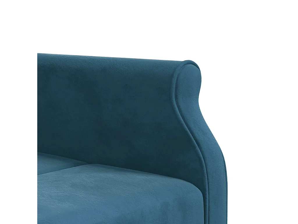 Canapé-lit en forme de L bleu 271x140x70 cm velours