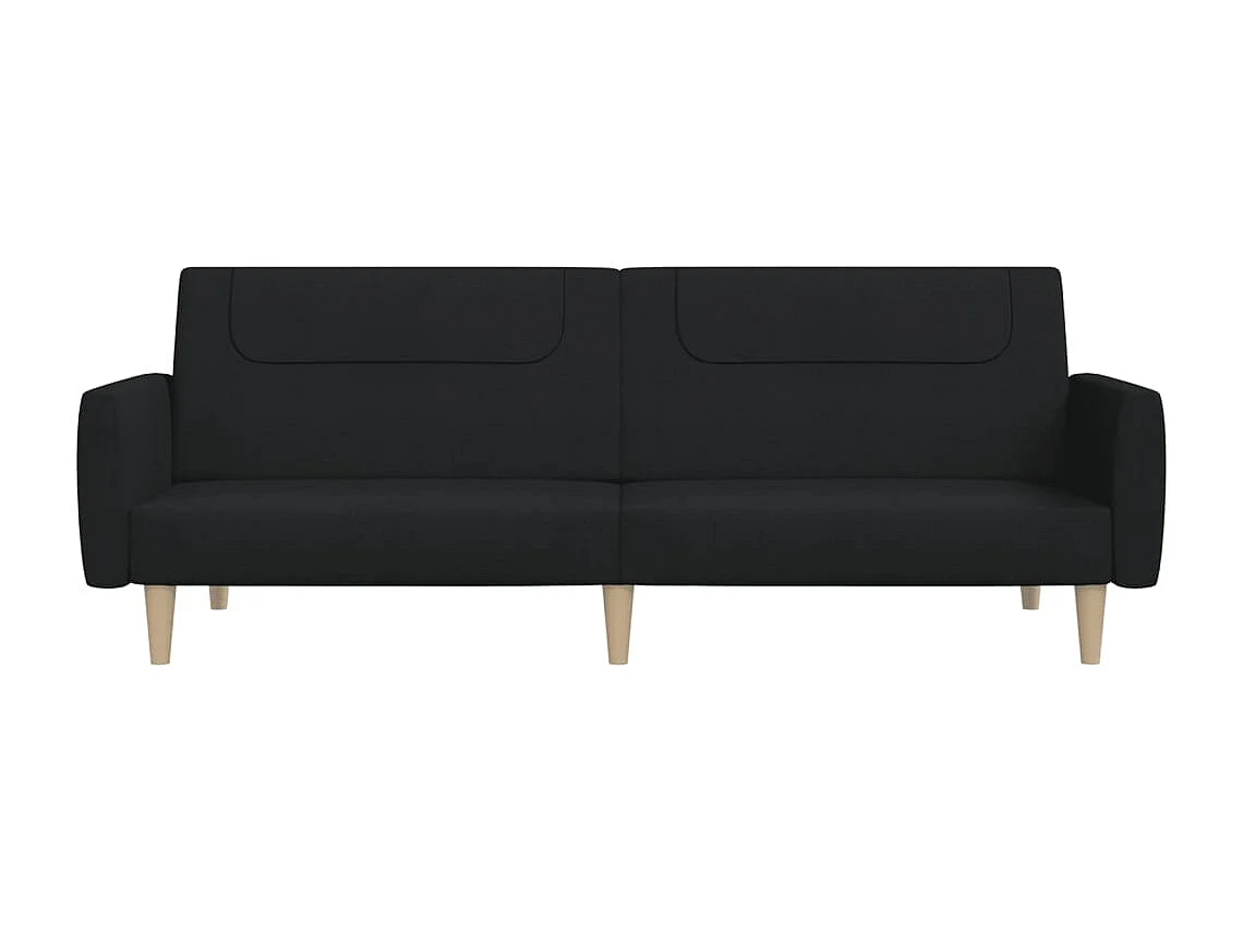 Schlafsofa 2-Sitzer Schwarz Stoff