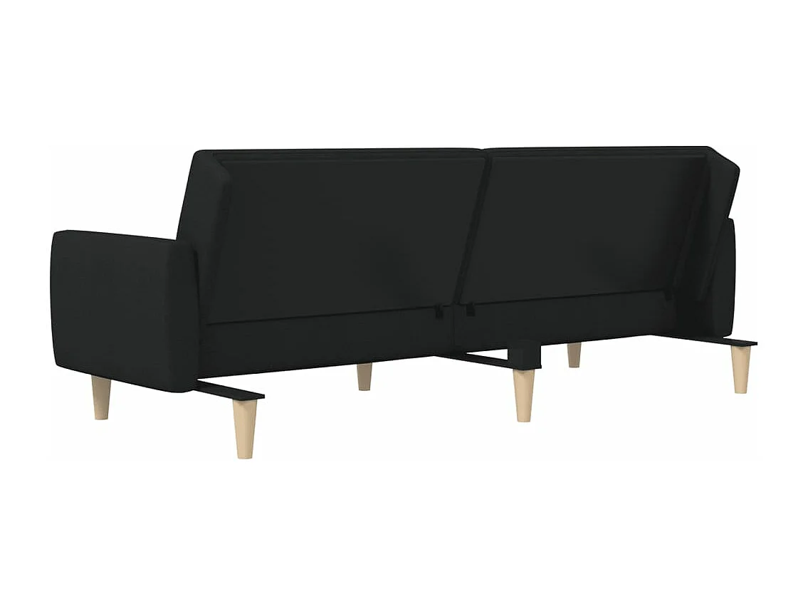 Schlafsofa 2-Sitzer Schwarz Stoff