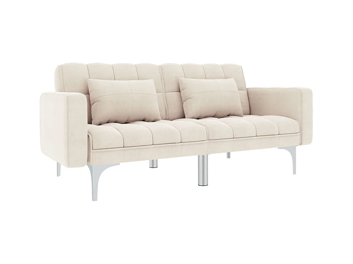 Divano Letto Crema in Tessuto