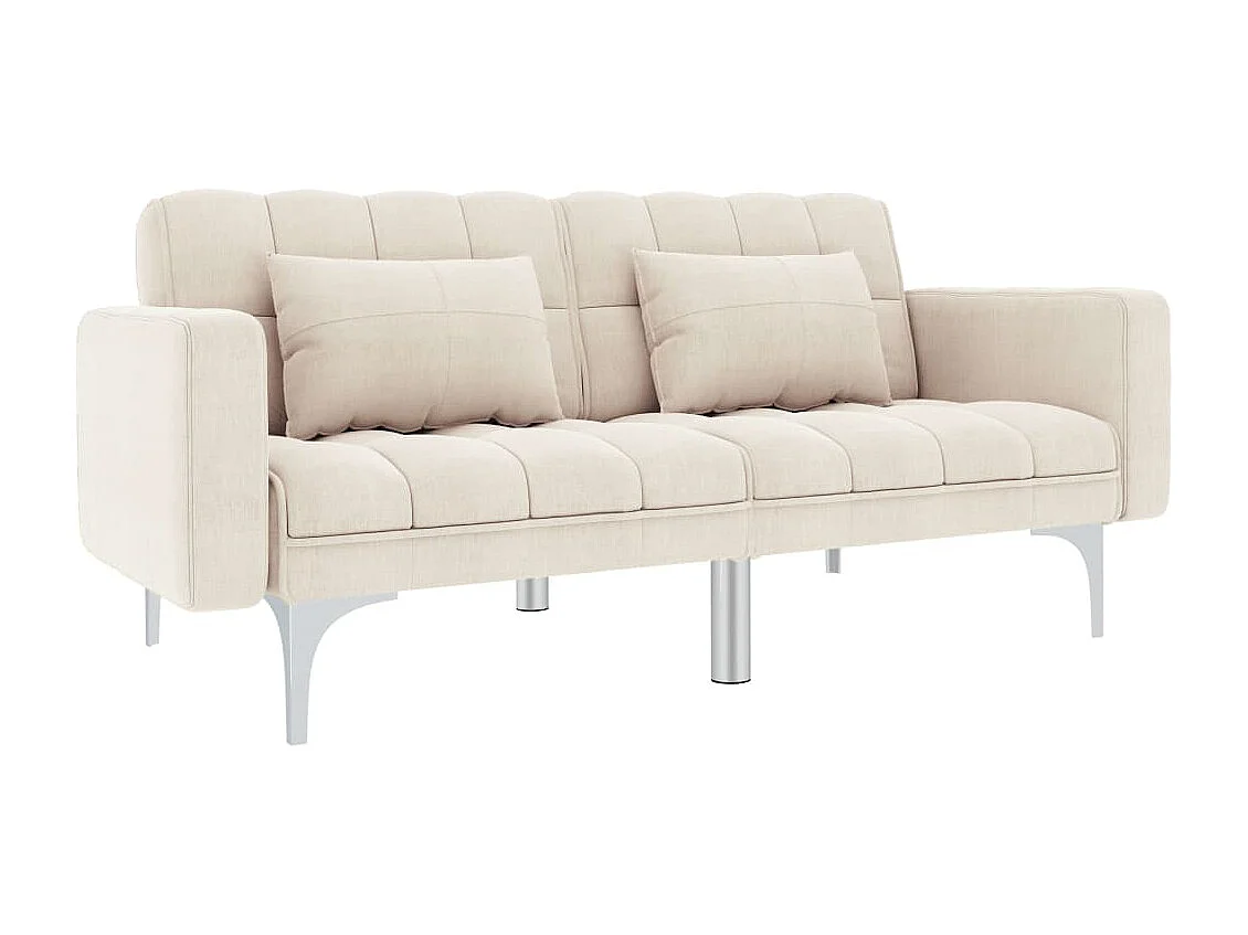 Divano Letto Crema in Tessuto