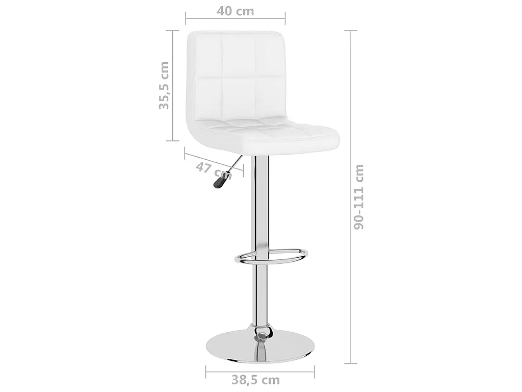 Taburete de cocina cuero sintético blanco