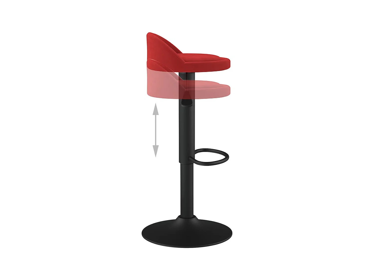 Tabourets de bar lot de 2 rouge bordeaux velours