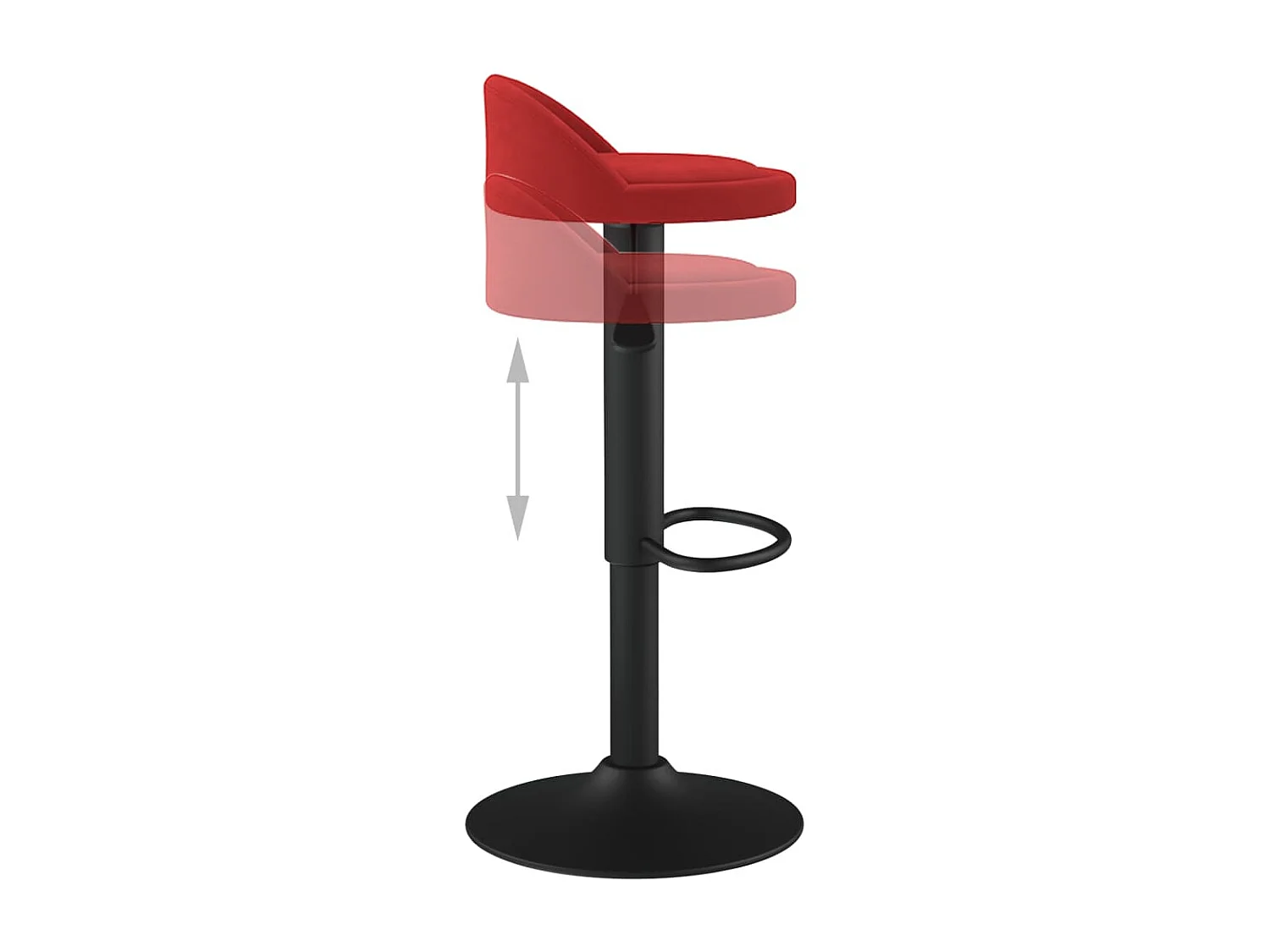 Tabourets de bar lot de 2 rouge bordeaux velours