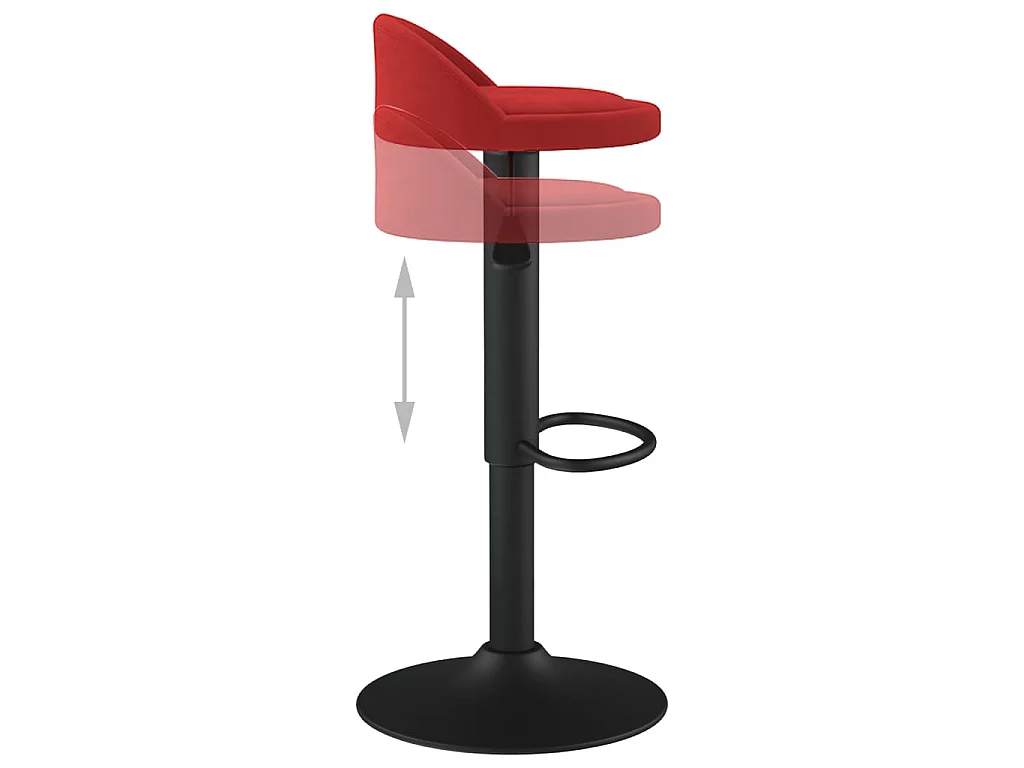 Tabourets de bar lot de 2 rouge bordeaux velours