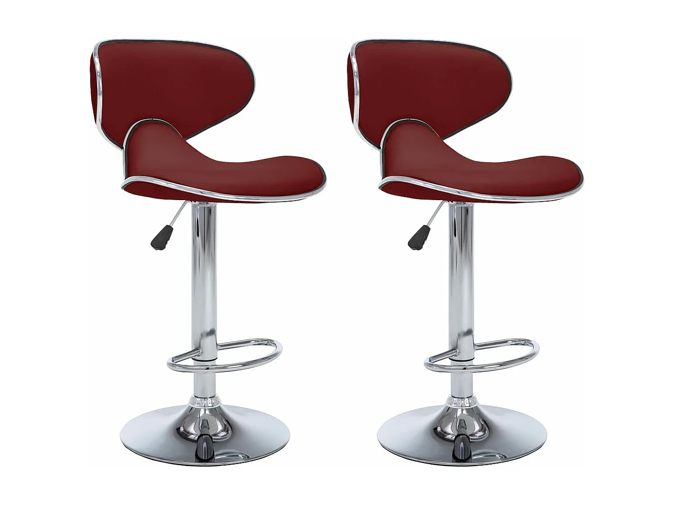 Tabourets de bar lot de 2 rouge bordeaux similicuir