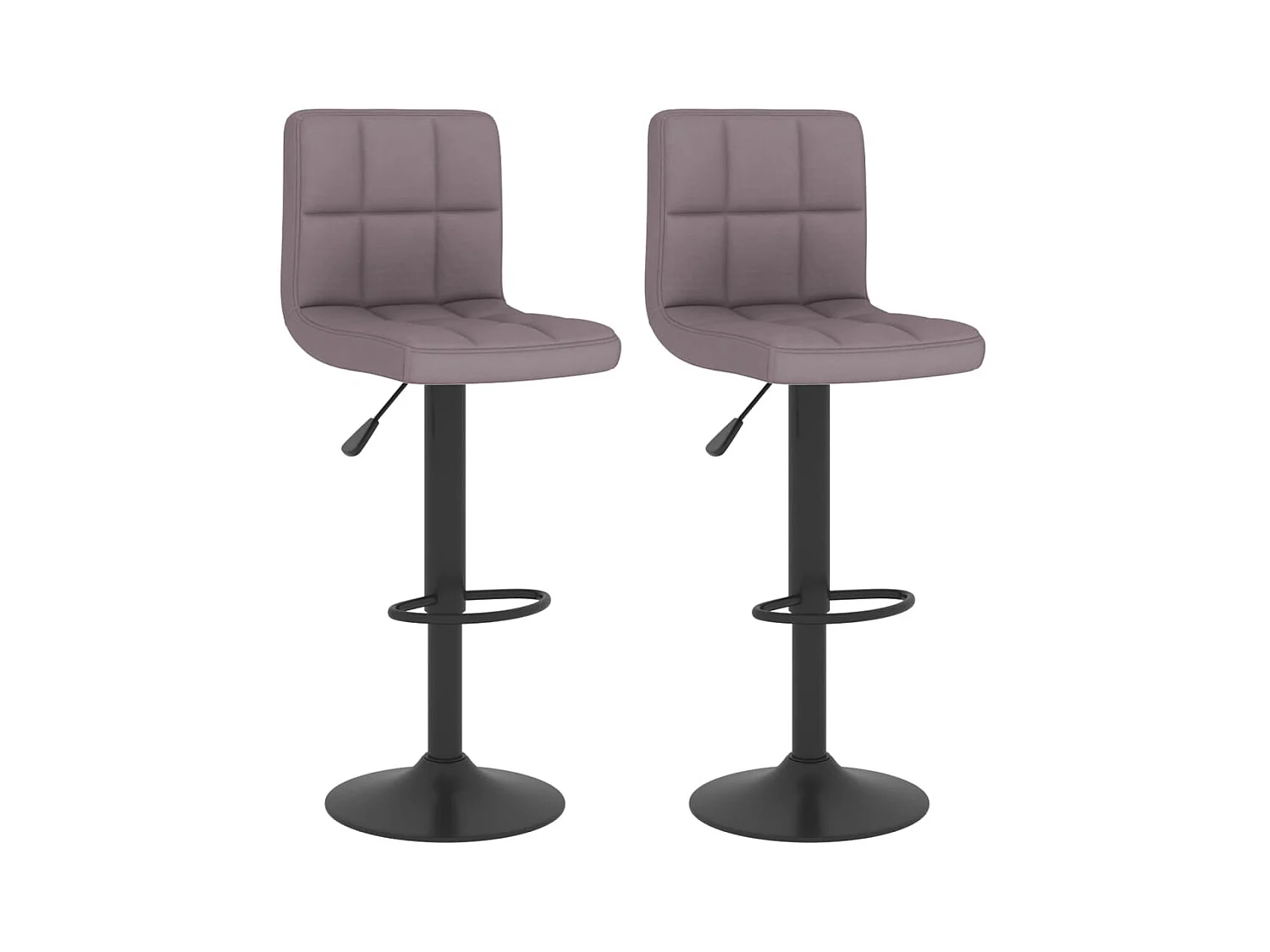 Tabourets de bar lot de 2 taupe tissu