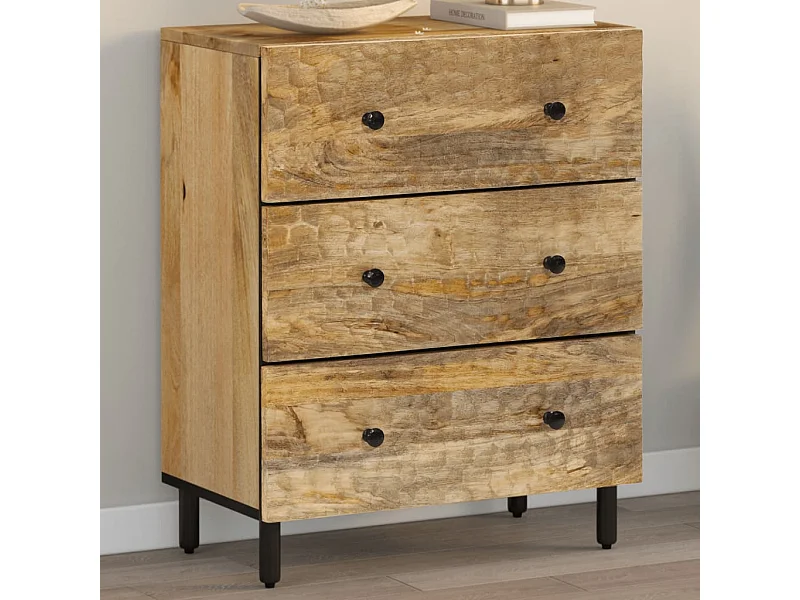 Beistellschrank 60x33x75 cm Massivholz Mango