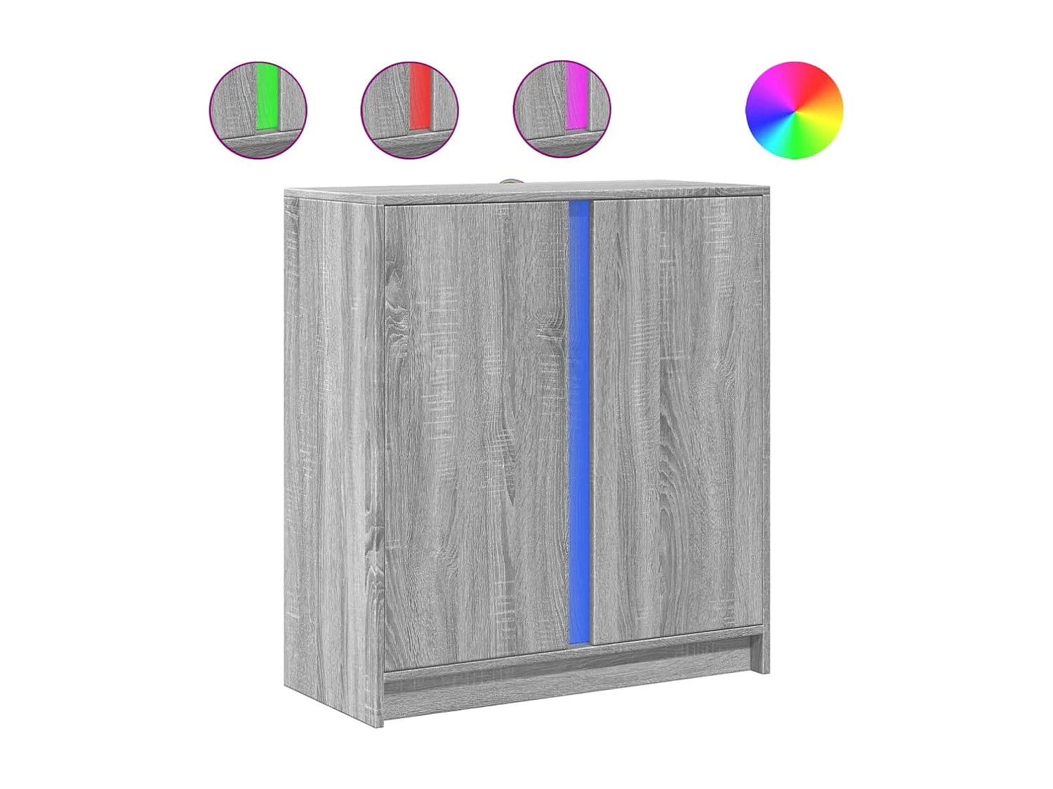 Credenza con LED Grigio Sonoma 77x34x85 cm in Legno Multistrato