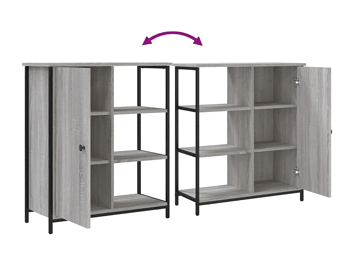 Aparador de madera de ingeniería gris Sonoma 70x30x80 cm