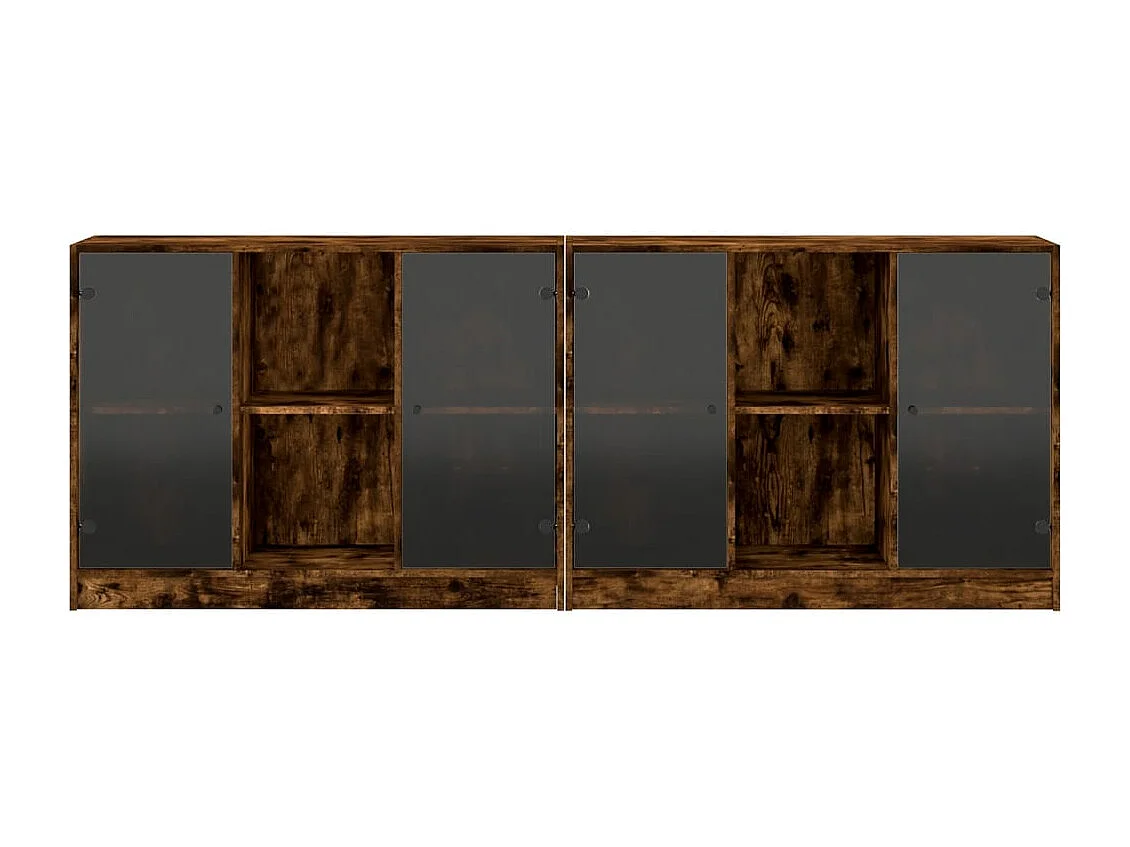 Bücherschrank mit Türen Räuchereiche 204x37x75 cm Holzwerkstoff