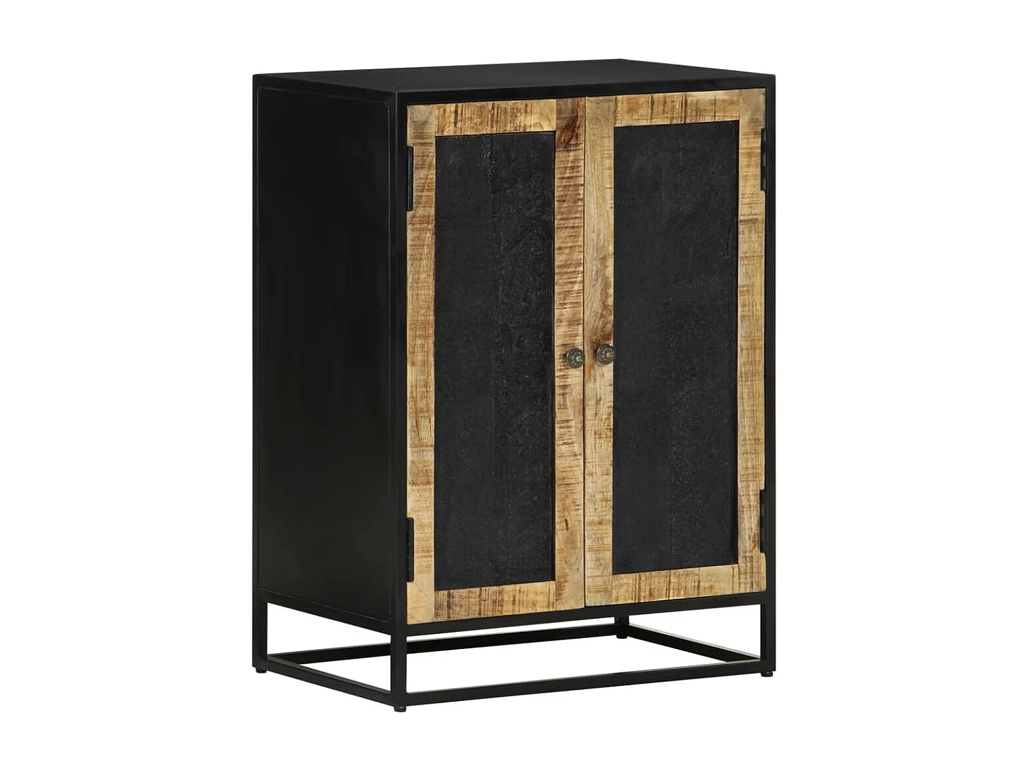 Sideboard mit 2 Türen 55x35x75 cm Massivholz Mango & Eisen