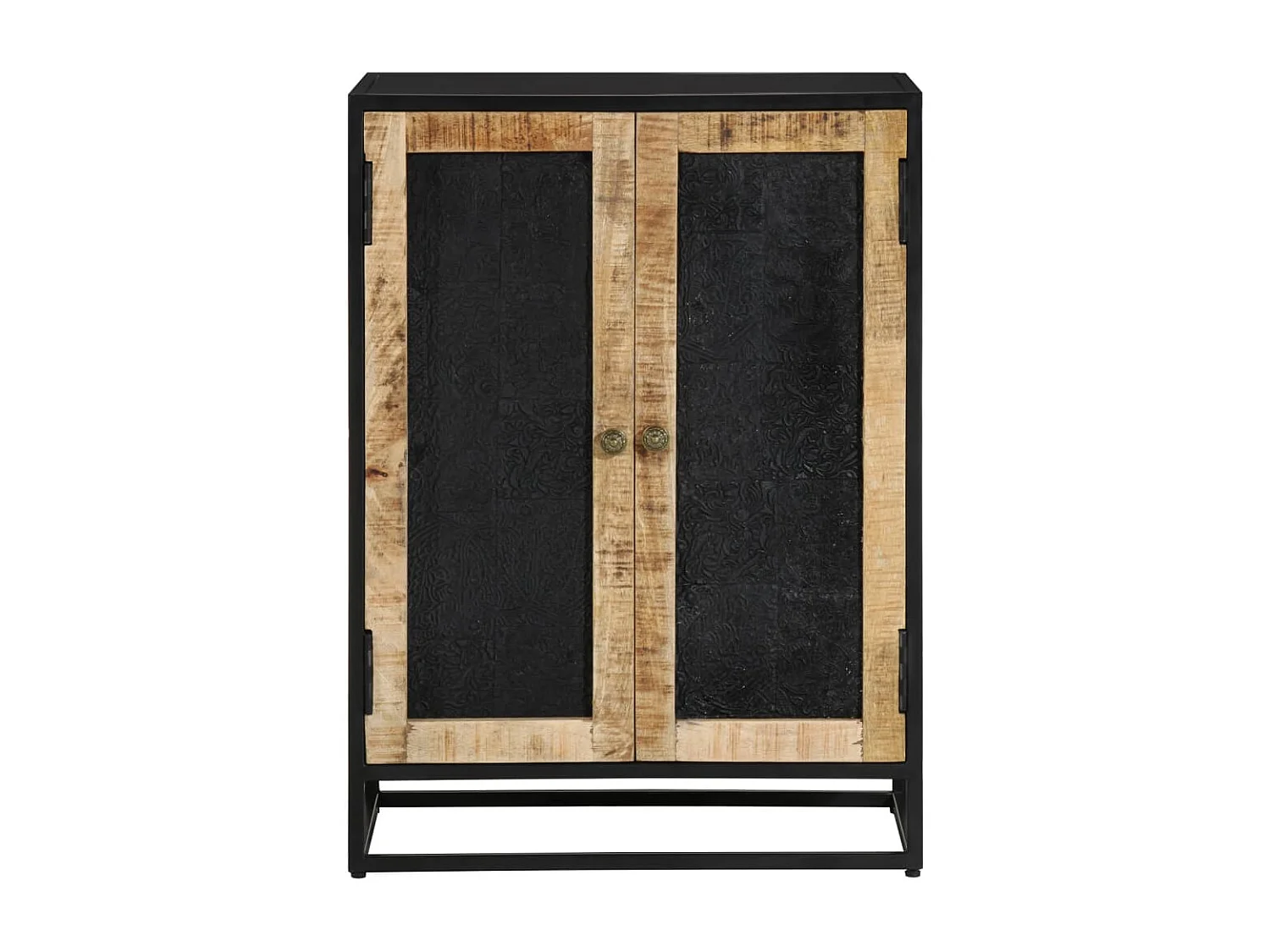 Sideboard mit 2 Türen 55x35x75 cm Massivholz Mango & Eisen