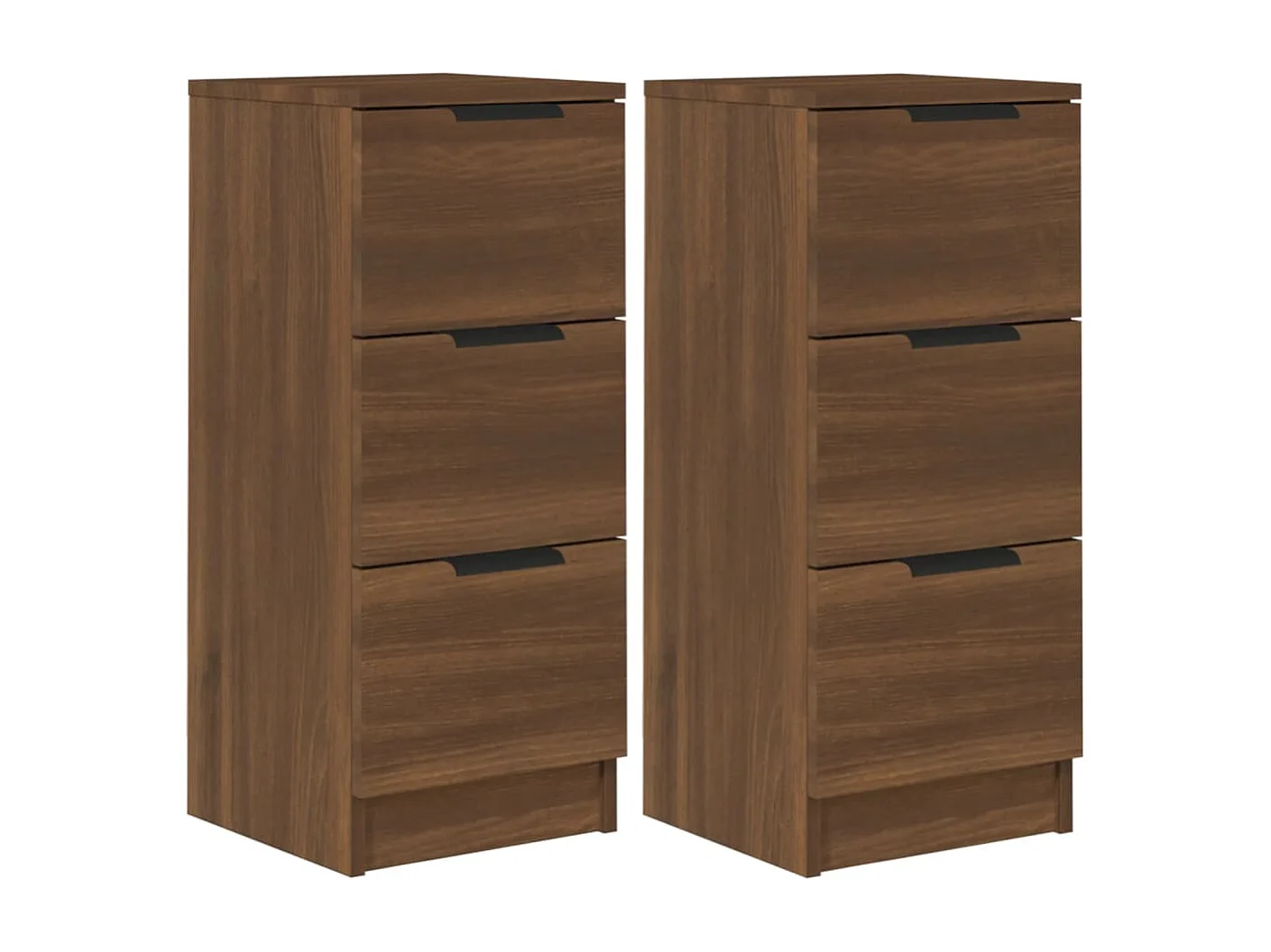 Aparadores 2 uds madera contrachapada marrón roble 30x30x70 cm