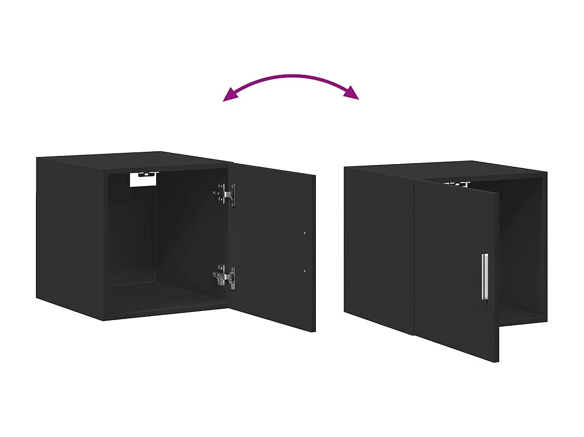 Armário de parede 40x42,5x40 cm derivados de madeira preto