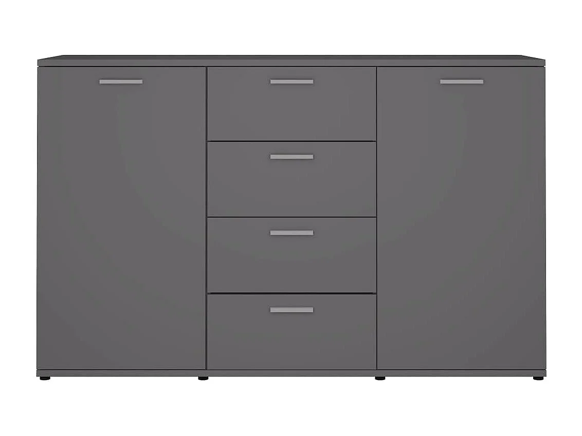 Aparador de madera contrachapada gris 120x35,5x75 cm