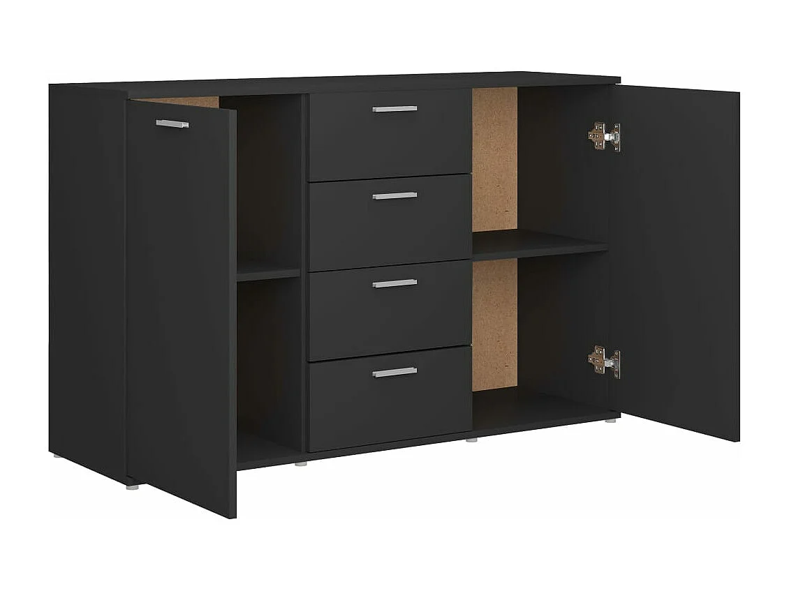 Aparador de madera contrachapada gris 120x35,5x75 cm