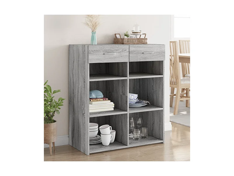 Sideboard Grau Sonoma 80x42,5x93 cm Holzwerkstoff