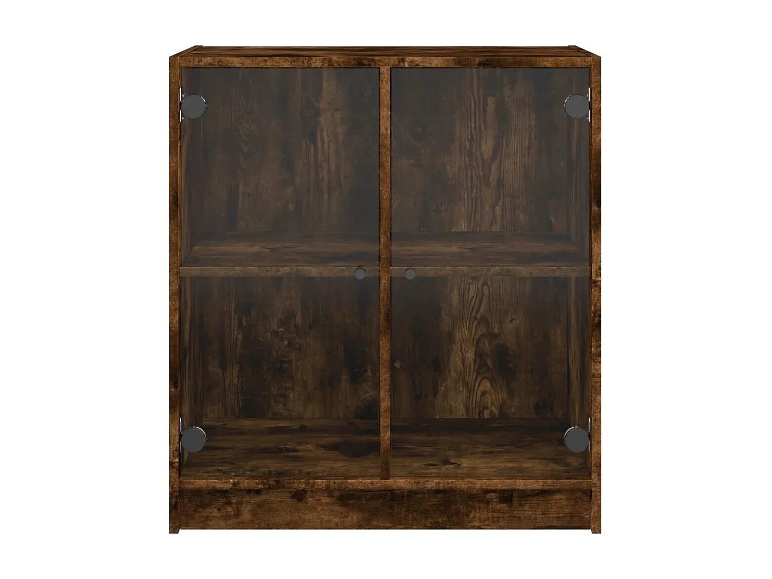 Armoire latérale avec portes en verre chêne fumé 68x37x75,5 cm