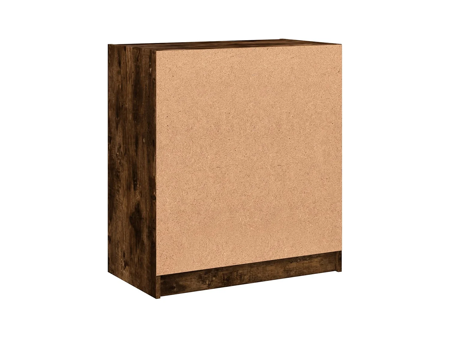 Armário de apoio c/ portas vidro 68x37x75,5 cm carvalho fumado