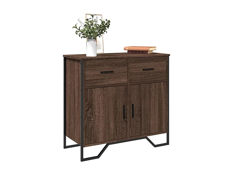 Credenza Rovere Marrone 79,5x35,5x74,5 cm in Legno Multistrato