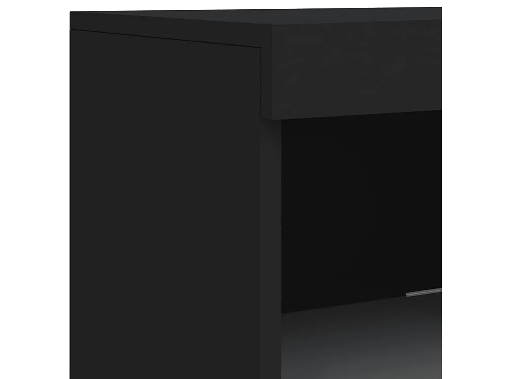 Sideboard mit LED-Leuchten Schwarz 162x37x100 cm