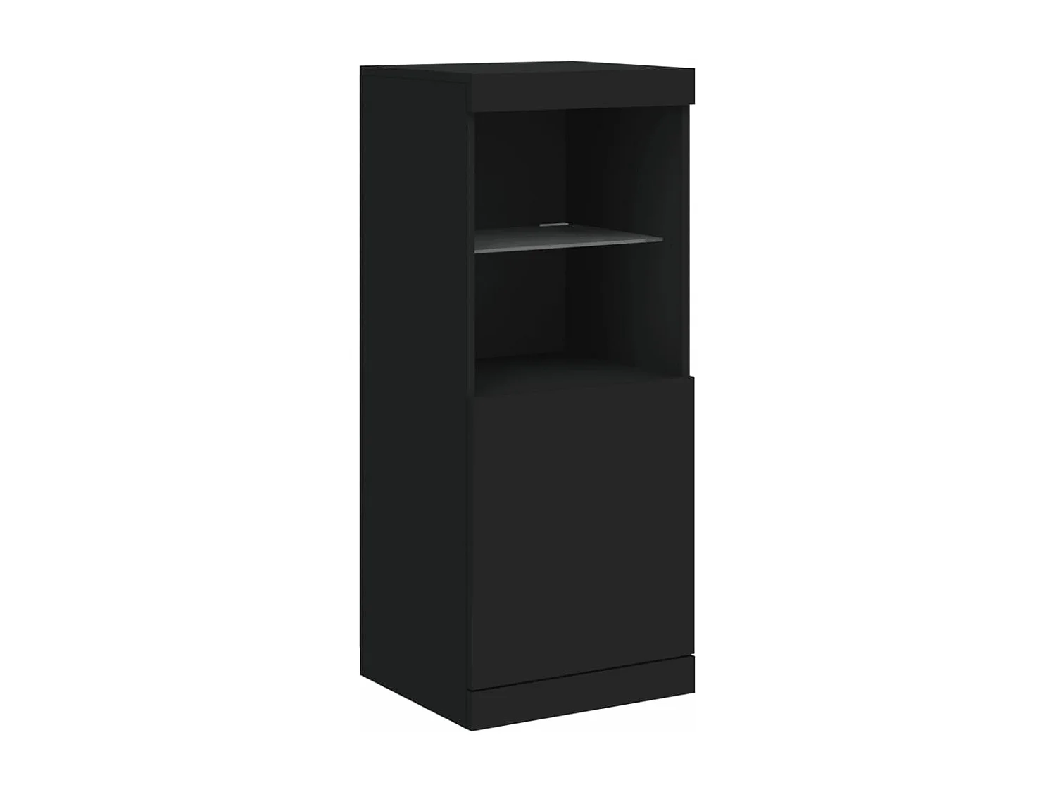 Sideboard mit LED-Leuchten Schwarz 162x37x100 cm