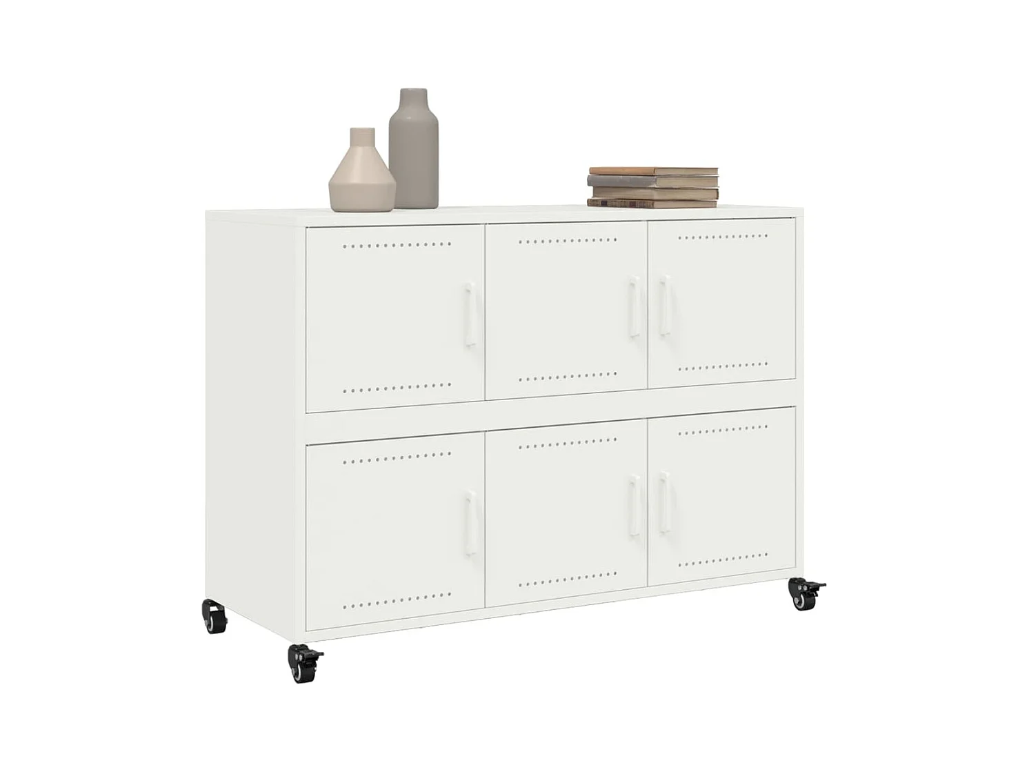 Credenza Bianca 100,5x39x72 cm in Acciaio