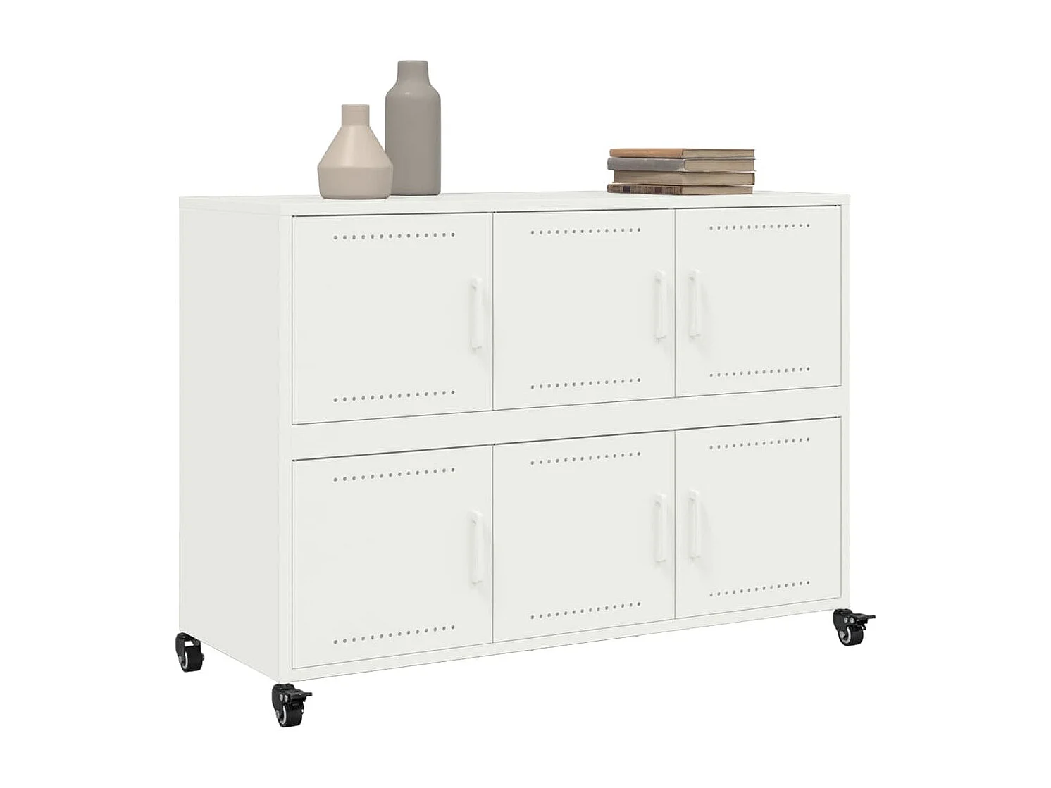 Credenza Bianca 100,5x39x72 cm in Acciaio