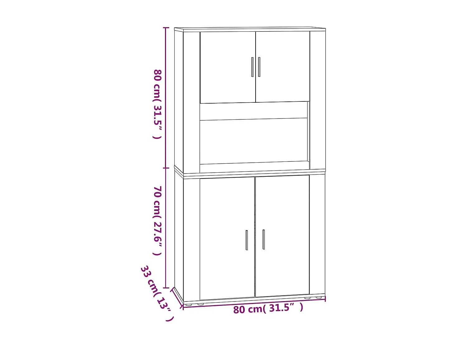 Credenza Bianca in Legno Multistrato